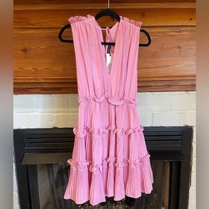 Pink Ruffled Midi Dress